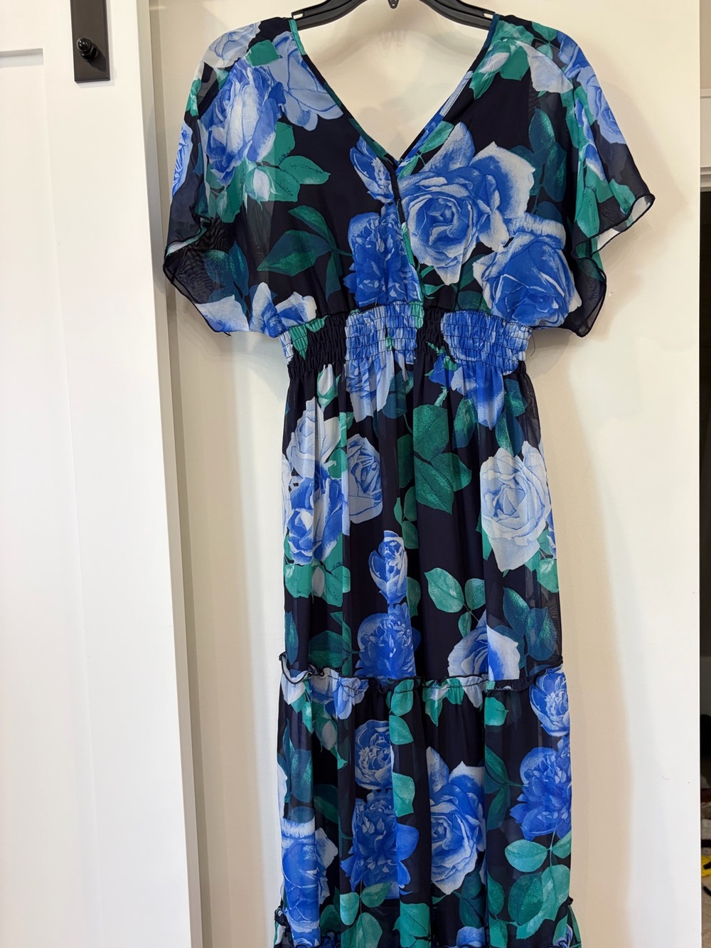 Enfocus Studio Navy Maxi Dress with Blue Floral Print